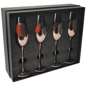 Set de 4 Copas Champagne Encobrizadas M85