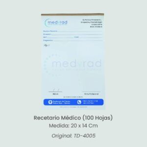 Talonario Tipo Recetario Médico TD-4005