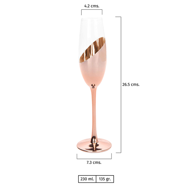 Set de 2 Copas Champagne Encobrizadas M84 - Imagen 4